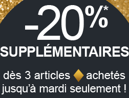 -20%* supplémentaires dès 3 articles signalés achetés jusqu'à mardi seulement !